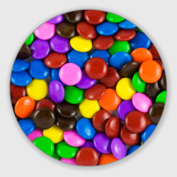 Круглый коврик для мышки Цветные конфетки