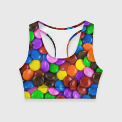 Женский спортивный топ 3D Цветные конфетки