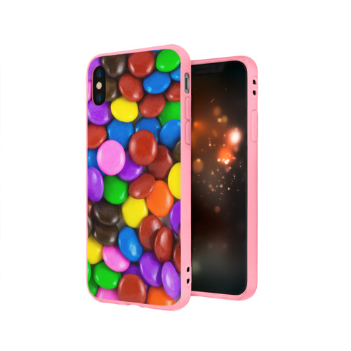Чехол для iPhone X матовый Цветные конфетки - фото 3