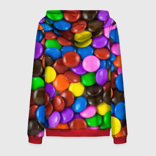 Мужская толстовка 3D на молнии Цветные конфетки, цвет красный - фото 2