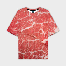 Мужская футболка oversize 3D Кусок мяса