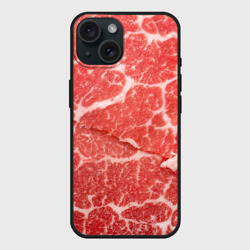Чехол силиконовый для Apple iPhone 15 матовый Кусок мяса