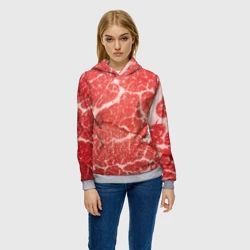 Женская толстовка 3D Кусок мяса - фото 2