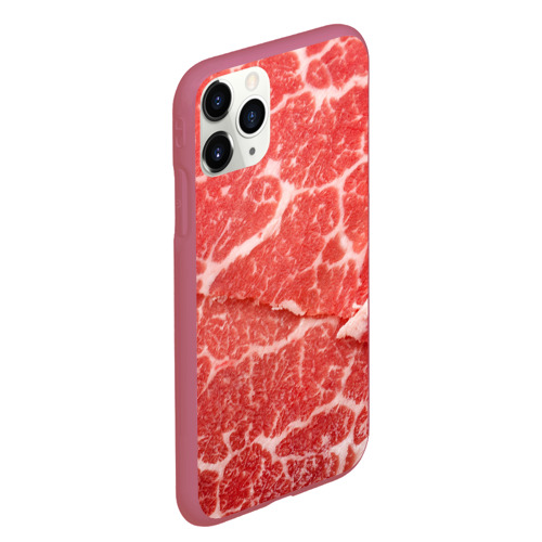 Чехол для iPhone 11 Pro Max матовый Кусок мяса, цвет малиновый - фото 3