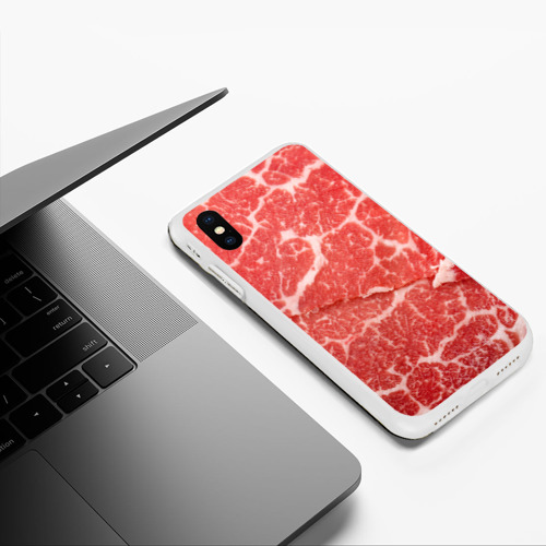 Чехол для iPhone XS Max матовый Кусок мяса, цвет белый - фото 5