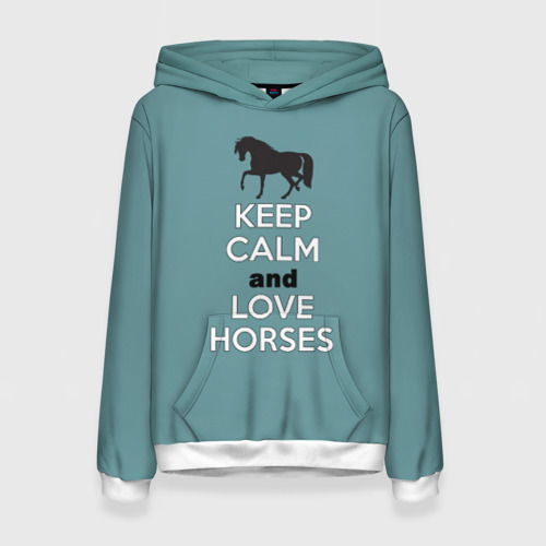 Женская толстовка 3D Keep calm and horses