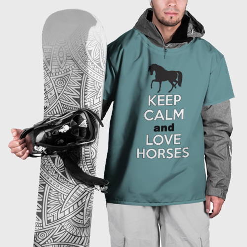 Накидка на куртку 3D Keep calm and horses, цвет 3D печать