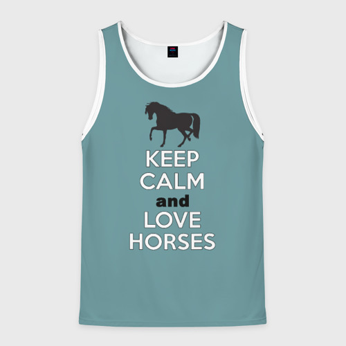 Мужская майка 3D Keep calm and horses