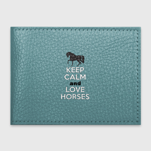 Обложка для студенческого билета Keep calm and horses, цвет черный