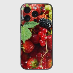 Чехол для iPhone 16 Pro силиконовый с защитой камеры Любимые ягоды