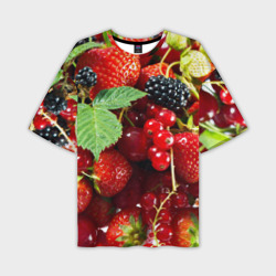 Мужская футболка oversize 3D Любимые ягоды