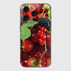 Чехол для iPhone 15 Pro Max силиконовый с защитой камеры Любимые ягоды