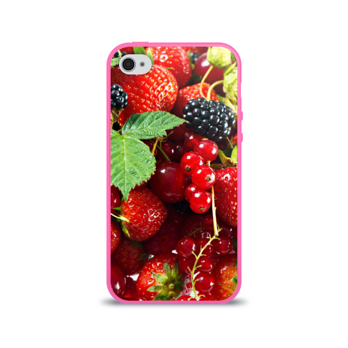 Чехол для Apple iPhone 4/4S силиконовый глянцевый Любимые ягоды Фото 01 Чехол для Apple iPhone 4/4S силиконовый глянцевый Любимые ягоды Фото 01