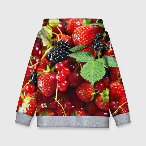 Детская толстовка 3D Любимые ягоды, цвет меланж - фото 2