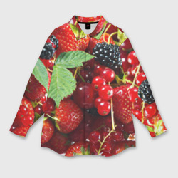 Женская рубашка oversize 3D Любимые ягоды