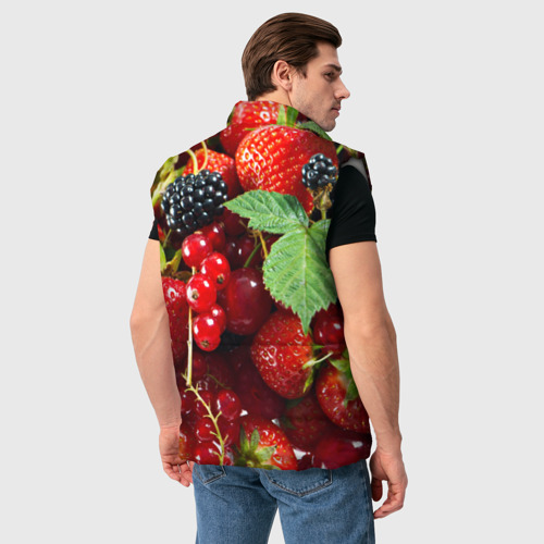 Мужской жилет утепленный 3D Любимые ягоды, цвет светло-серый - фото 4