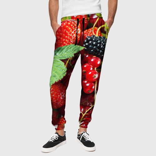Мужские брюки 3D Любимые ягоды, цвет 3D печать - фото 4
