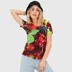 Женская футболка 3D Slim Любимые ягоды - фото 2