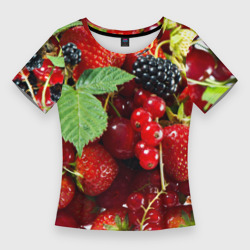 Женская футболка 3D Slim Любимые ягоды