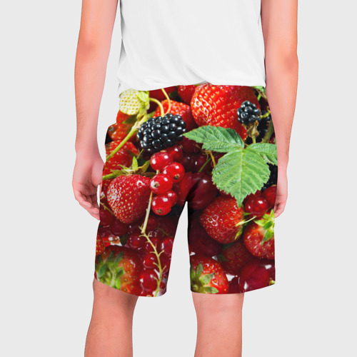 Мужские шорты 3D с принтом Любимые ягоды, вид сзади #1