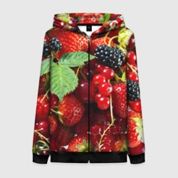 Женская толстовка 3D на молнии Любимые ягоды