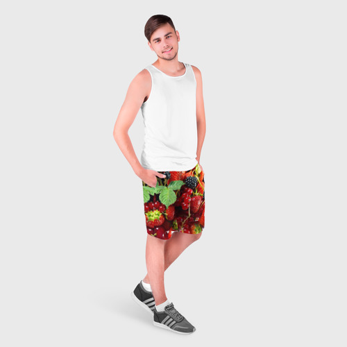 Мужские шорты 3D с принтом Любимые ягоды, фото на моделе #1