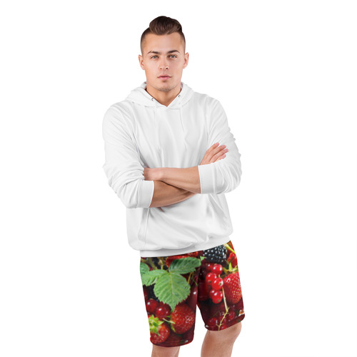 Мужские шорты спортивные Любимые ягоды, цвет 3D печать - фото 5