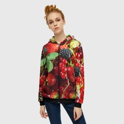 Женская толстовка 3D на молнии Любимые ягоды - фото 2