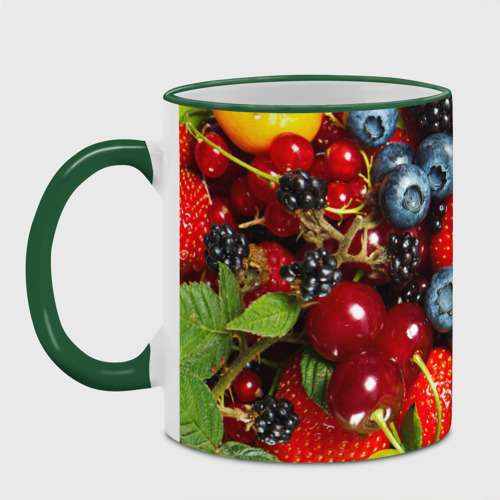 Кружка с полной запечаткой Вкусные ягоды, цвет Кант зеленый - фото 2
