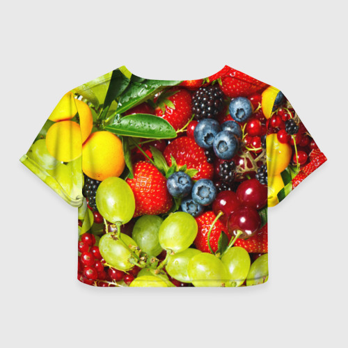 Женская футболка Crop-top 3D Вкусные ягоды, цвет 3D печать - фото 2