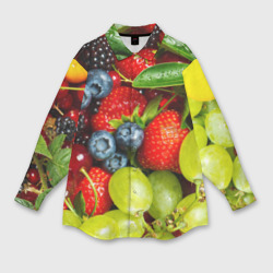 Женская рубашка oversize 3D Вкусные ягоды