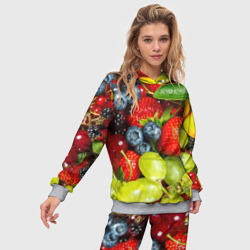 Женский костюм с толстовкой 3D Вкусные ягоды - фото 2