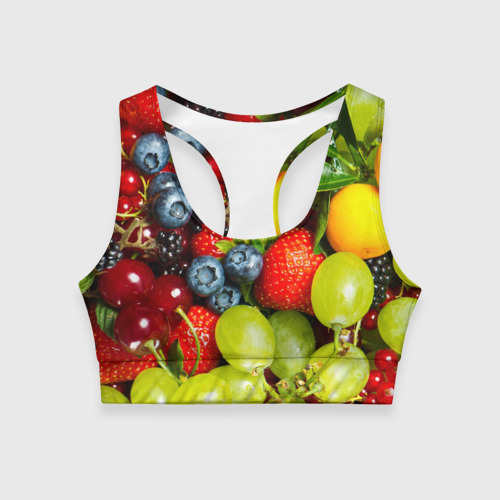 Женский спортивный топ 3D Вкусные ягоды, цвет 3D печать
