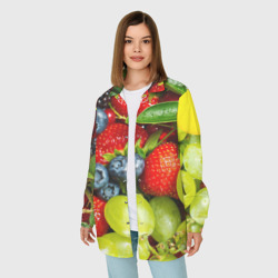 Женская рубашка oversize 3D Вкусные ягоды - фото 2