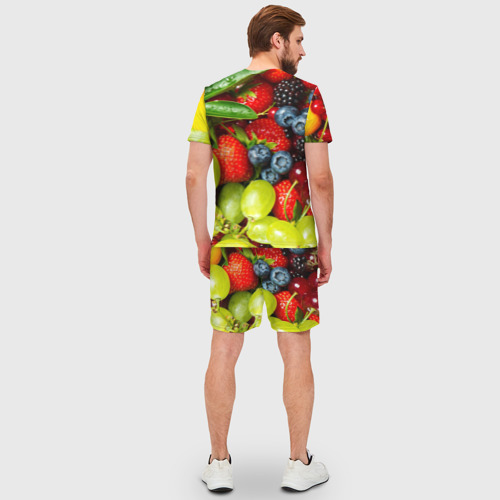 Мужской костюм с шортами 3D Вкусные ягоды, цвет 3D печать - фото 4