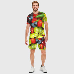 Мужской костюм с шортами 3D Вкусные ягоды - фото 2