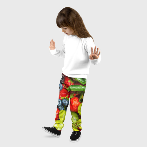 Детские брюки 3D Вкусные ягоды, цвет 3D печать - фото 3