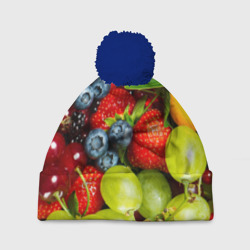 Шапка 3D c помпоном Вкусные ягоды