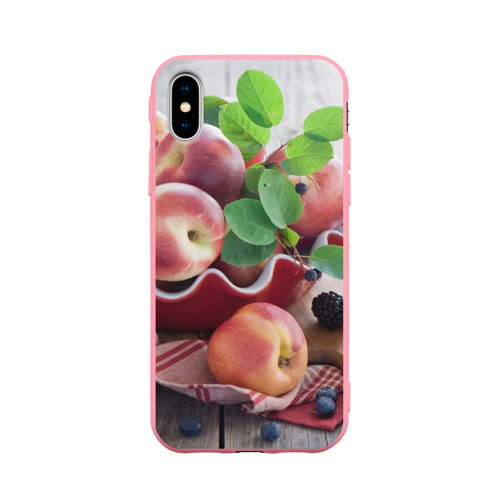Чехол для Apple iPhone X силиконовый матовый Персики Фото 01 Чехол для Apple iPhone X силиконовый матовый Персики Фото 01