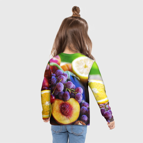 Детский лонгслив 3D Спелые фрукты, цвет 3D печать - фото 6