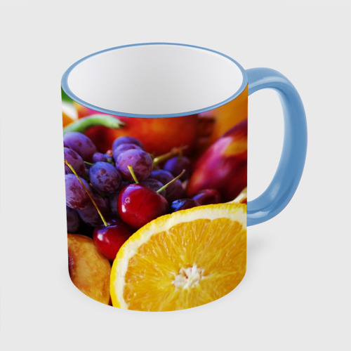 Кружка с полной запечаткой Спелые фрукты, цвет Кант небесно-голубой - фото 3
