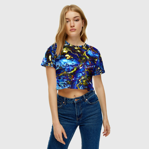 Женская футболка Crop-top 3D Ток, цвет 3D печать - фото 4