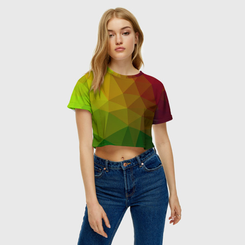 Женская футболка Crop-top 3D Абстракции, цвет 3D печать - фото 4
