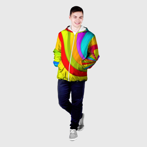 Мужская куртка 3D Радуга, цвет 3D печать - фото 3