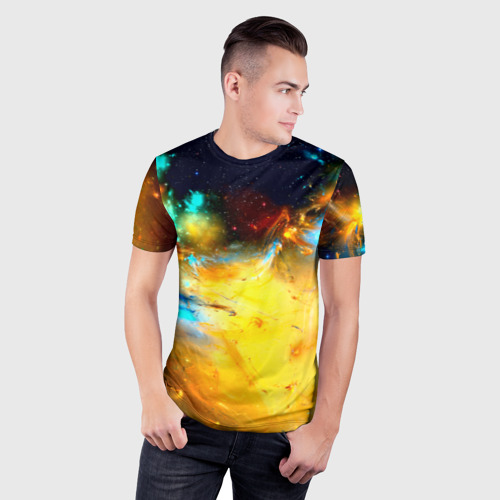 Мужская футболка 3D Slim Галактика, цвет 3D печать - фото 3