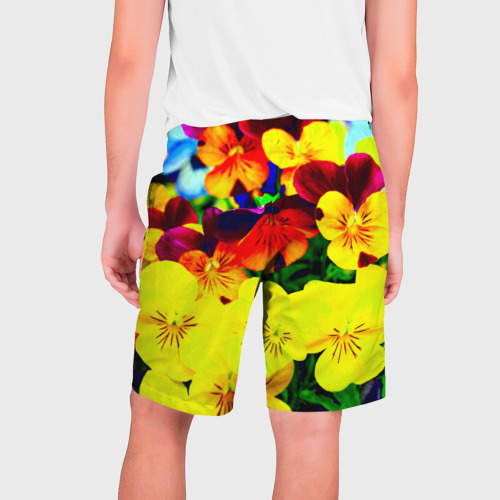 Мужские шорты 3D с принтом Цветы, вид сзади #1