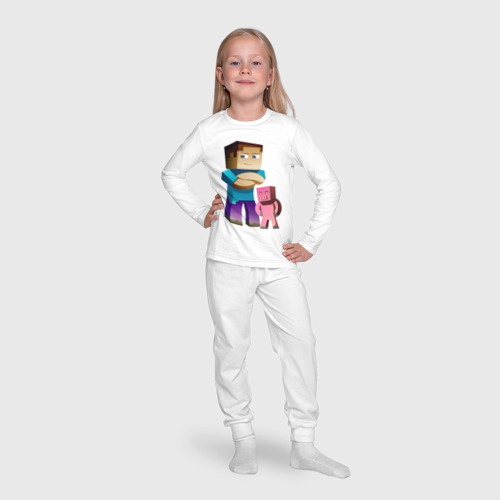 Детская пижама с лонгсливом хлопок с принтом Minecraft, фото #4