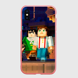 Чехол для iPhone XS Max матовый Майнкрафт