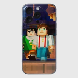 Чехол для iPhone 16 Pro Max силиконовый с защитой камеры Майнкрафт