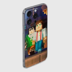 Чехол для iPhone 15 Pro Max силиконовый с защитой камеры Майнкрафт - фото 2